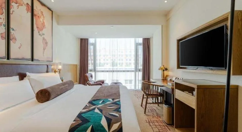 Bed in James Joyce Coffetel Beijing Yizhuang Development Zone Chicheng Times Square