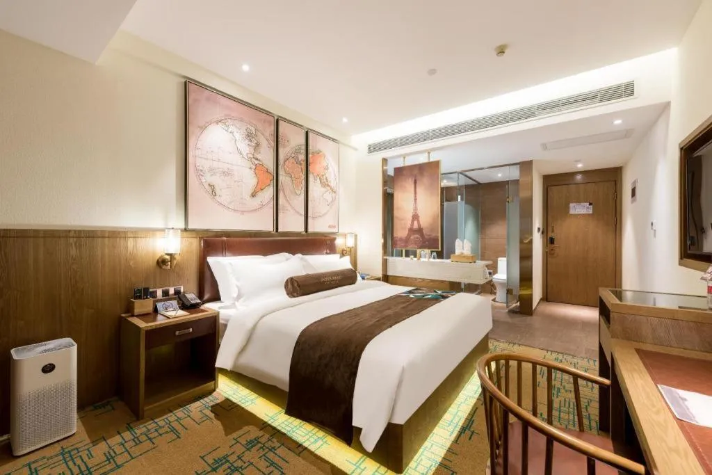 Bed in James Joyce Coffetel Beijing Yizhuang Development Zone Chicheng Times Square