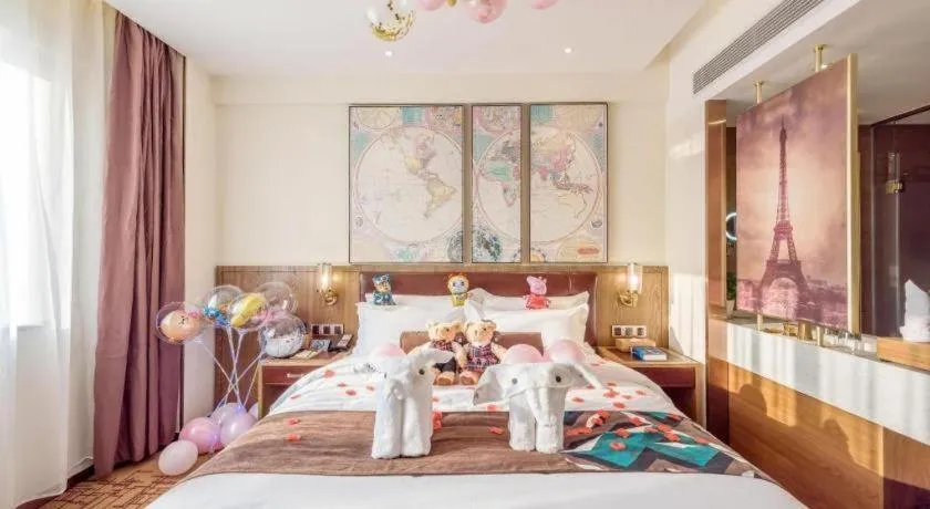 Bed in James Joyce Coffetel Beijing Yizhuang Development Zone Chicheng Times Square