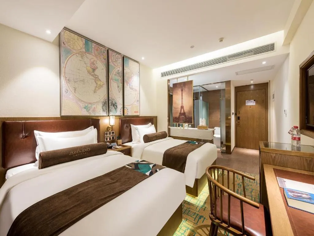 Bed in James Joyce Coffetel Beijing Yizhuang Development Zone Chicheng Times Square