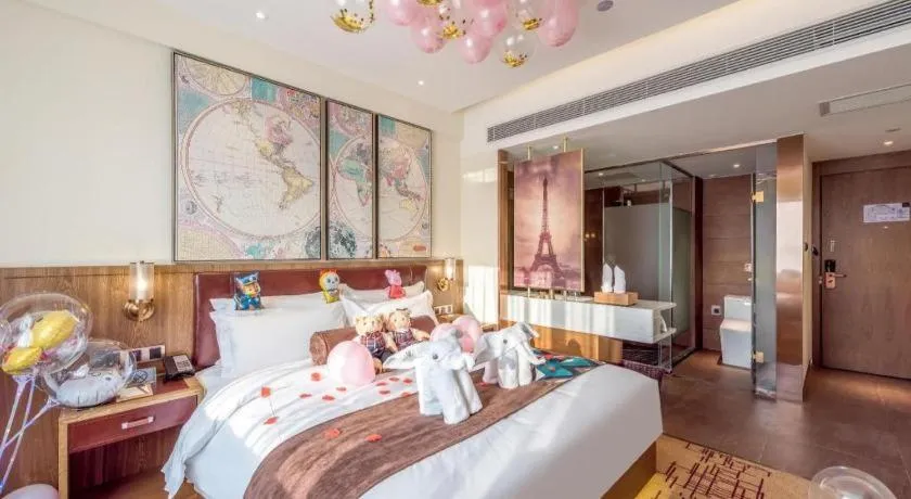 Bed in James Joyce Coffetel Beijing Yizhuang Development Zone Chicheng Times Square