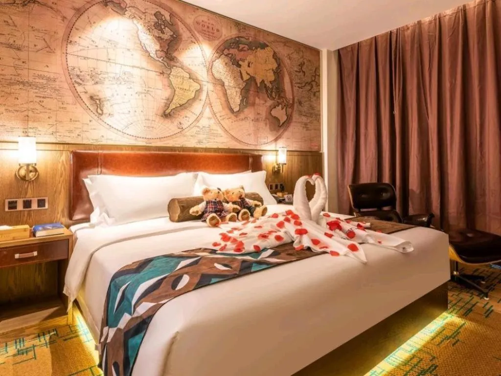 Bed in James Joyce Coffetel Beijing Yizhuang Development Zone Chicheng Times Square