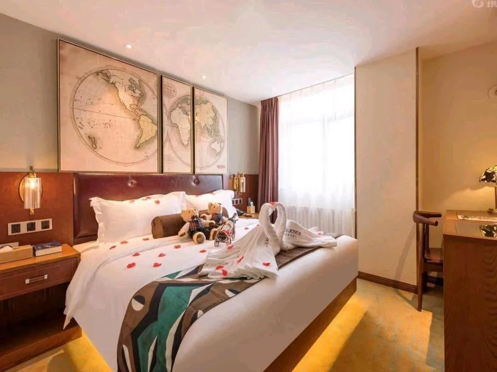 Bed in James Joyce Coffetel Beijing Yizhuang Development Zone Chicheng Times Square