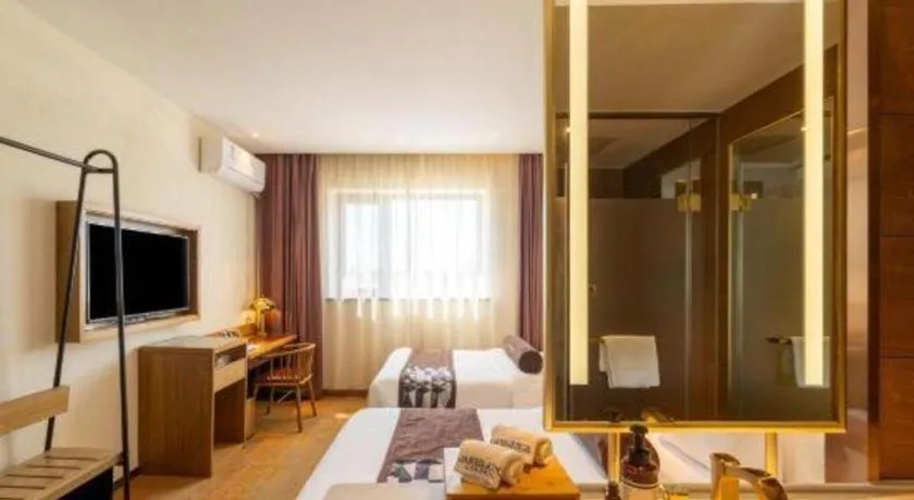 Bed in James Joyce Coffetel Beijing Yizhuang Development Zone Chicheng Times Square