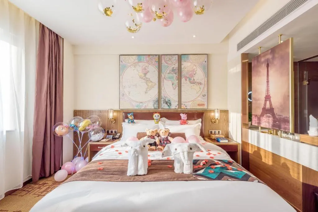 Bed in James Joyce Coffetel Beijing Yizhuang Development Zone Chicheng Times Square