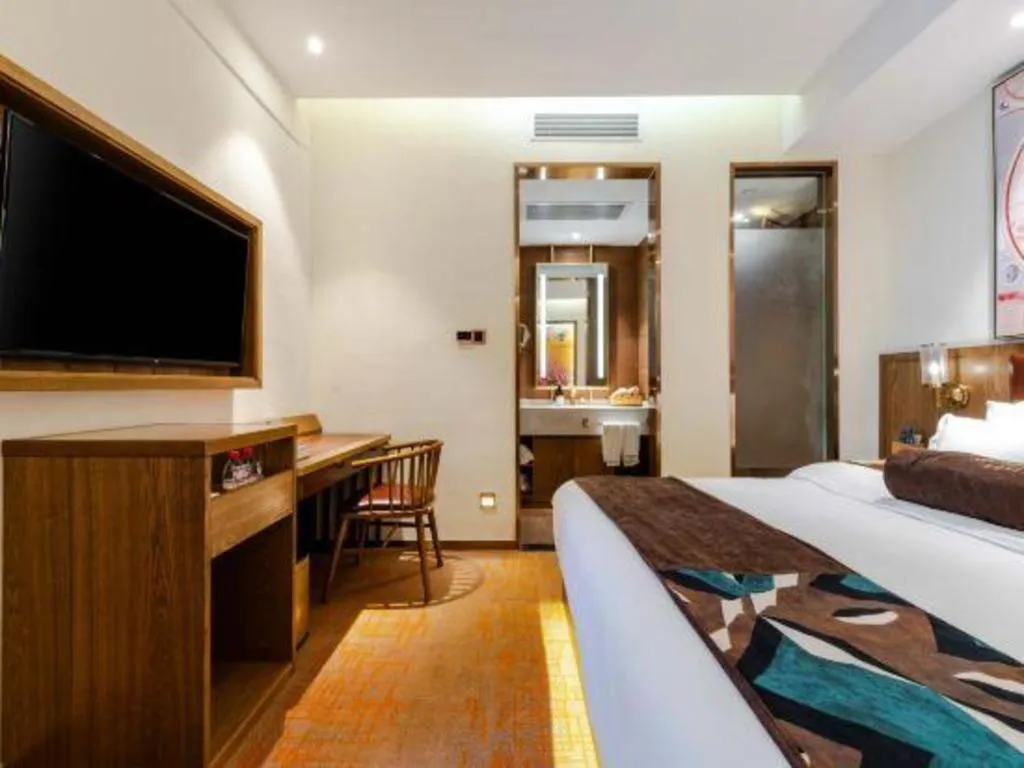 Bed in James Joyce Coffetel Beijing Yizhuang Development Zone Chicheng Times Square