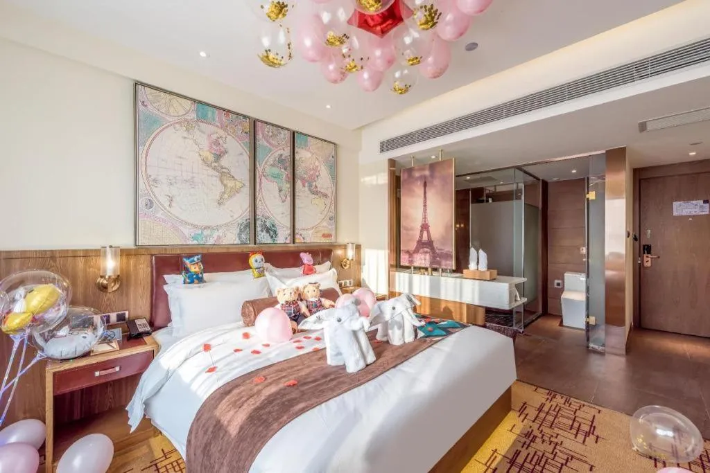 Bed in James Joyce Coffetel Beijing Yizhuang Development Zone Chicheng Times Square