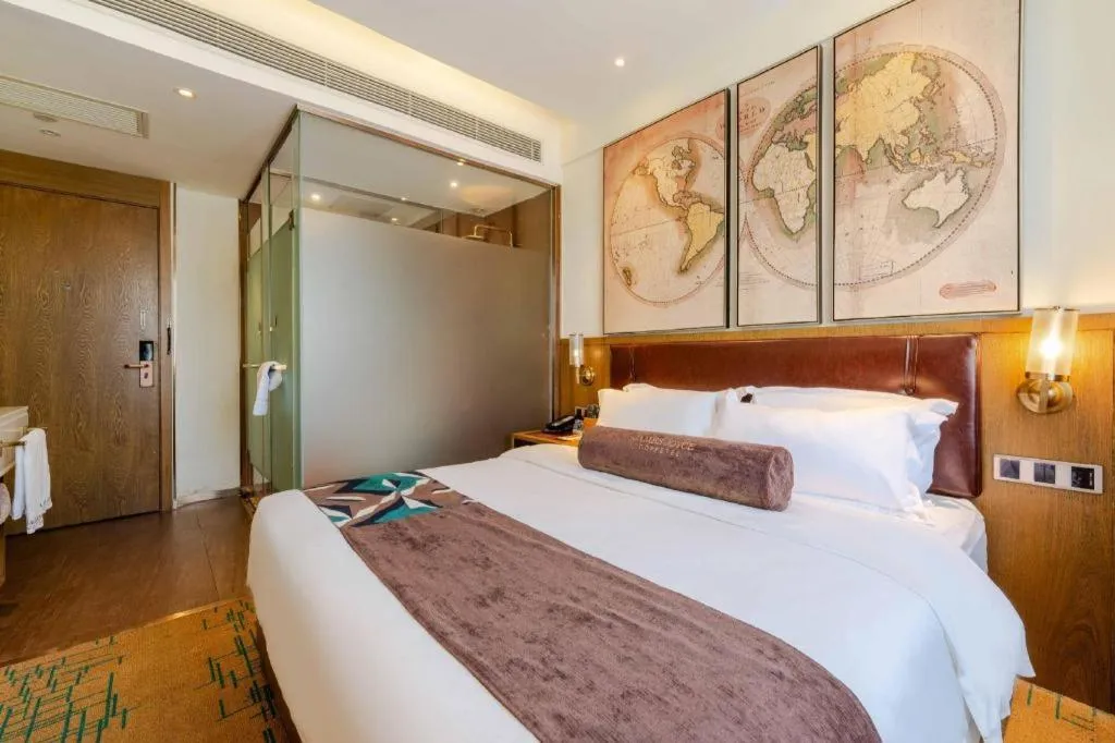 Bed in James Joyce Coffetel Beijing Yizhuang Development Zone Chicheng Times Square