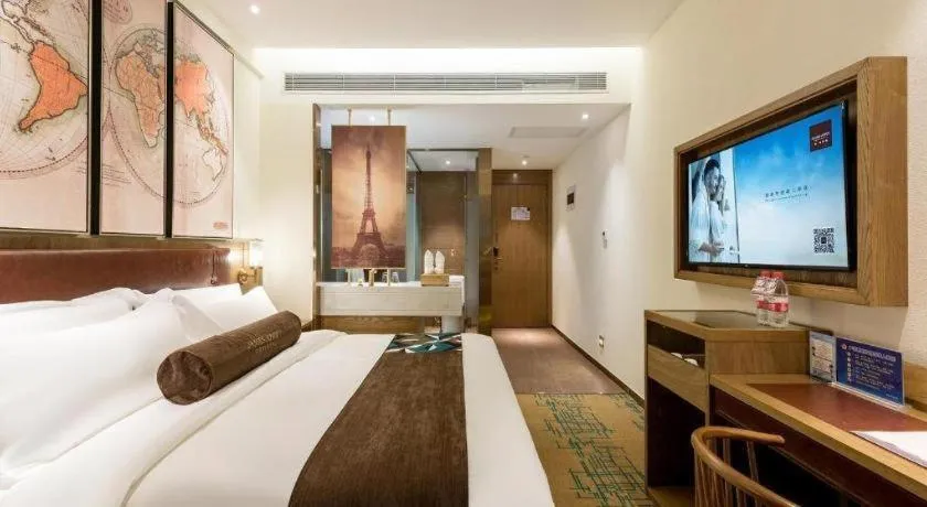 Bed in James Joyce Coffetel Beijing Yizhuang Development Zone Chicheng Times Square