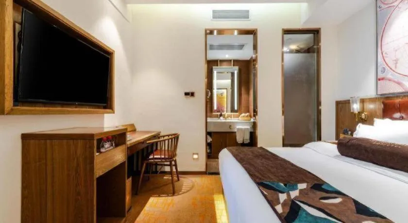 Bed in James Joyce Coffetel Beijing Yizhuang Development Zone Chicheng Times Square