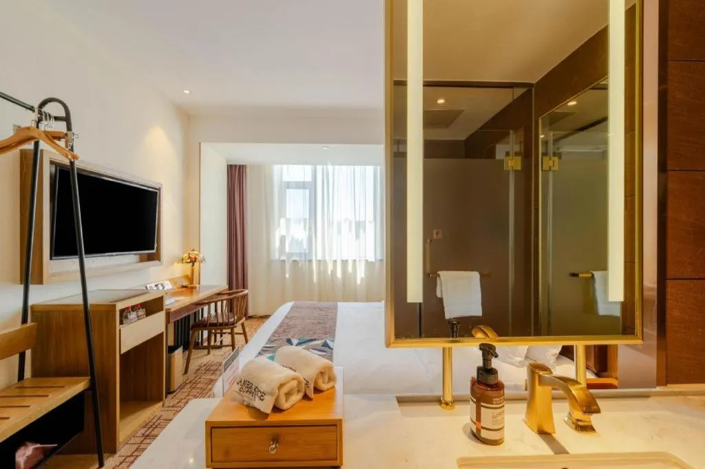 Bed in James Joyce Coffetel Beijing Yizhuang Development Zone Chicheng Times Square