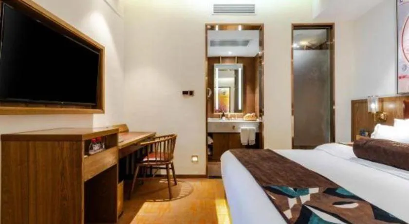 Bed in James Joyce Coffetel Beijing Yizhuang Development Zone Chicheng Times Square