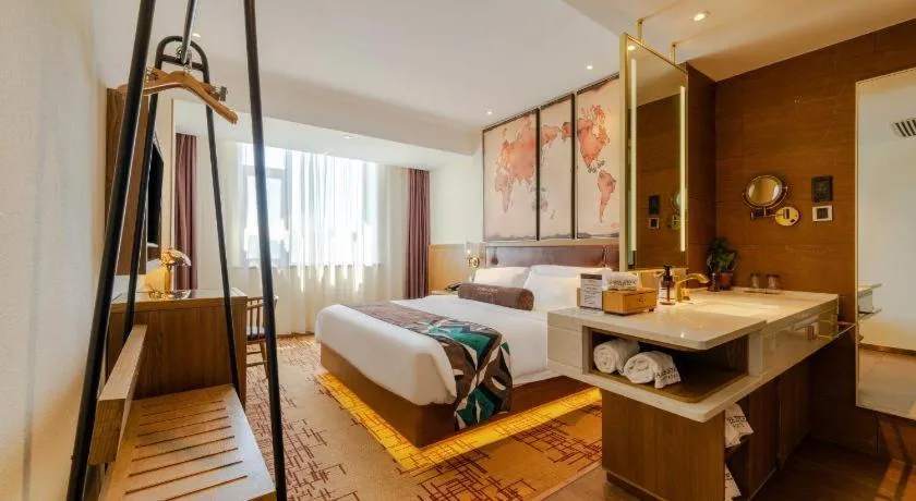 Bed in James Joyce Coffetel Beijing Yizhuang Development Zone Chicheng Times Square