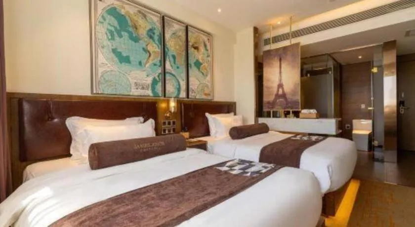 Bed in James Joyce Coffetel Beijing Yizhuang Development Zone Chicheng Times Square