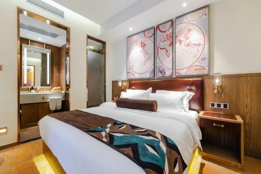 Bed in James Joyce Coffetel Beijing Yizhuang Development Zone Chicheng Times Square