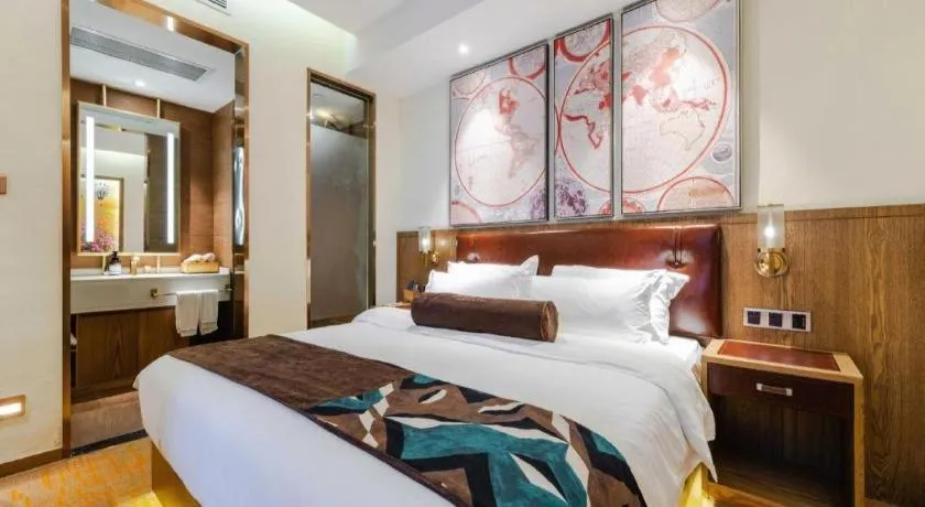 Bed in James Joyce Coffetel Beijing Yizhuang Development Zone Chicheng Times Square