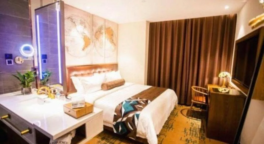 Bed in James Joyce Coffetel Beijing Yizhuang Development Zone Chicheng Times Square