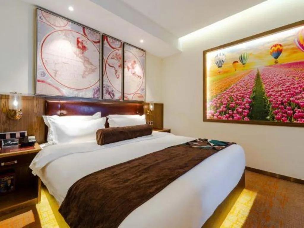 Bed in James Joyce Coffetel Beijing Yizhuang Development Zone Chicheng Times Square