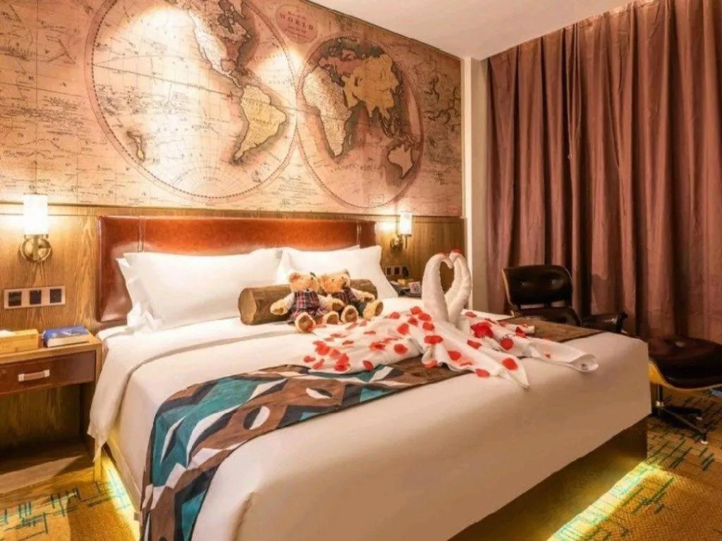 Bed in James Joyce Coffetel Beijing Yizhuang Development Zone Chicheng Times Square