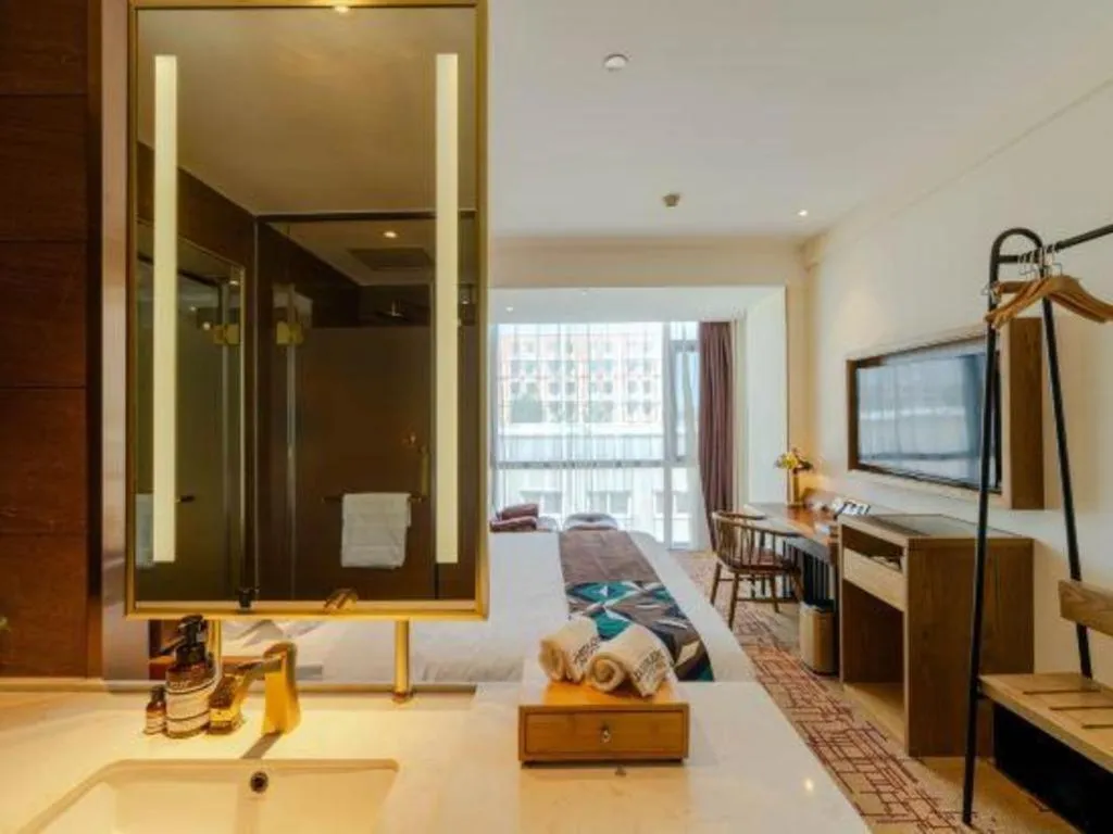 Bed in James Joyce Coffetel Beijing Yizhuang Development Zone Chicheng Times Square