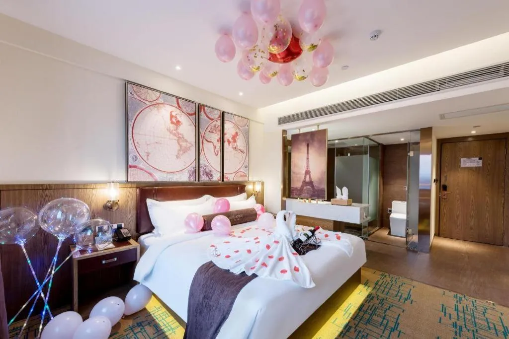 Bed in James Joyce Coffetel Beijing Yizhuang Development Zone Chicheng Times Square