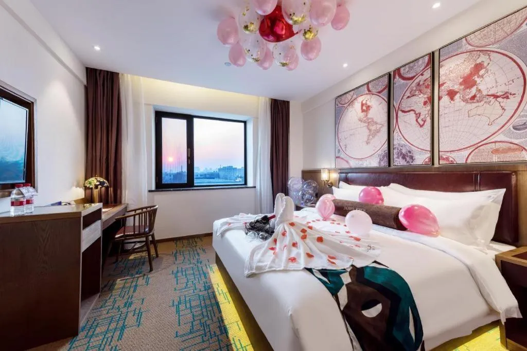 Bed in James Joyce Coffetel Beijing Yizhuang Development Zone Chicheng Times Square