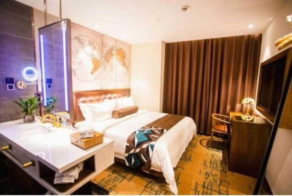 Bed in James Joyce Coffetel Beijing Yizhuang Development Zone Chicheng Times Square