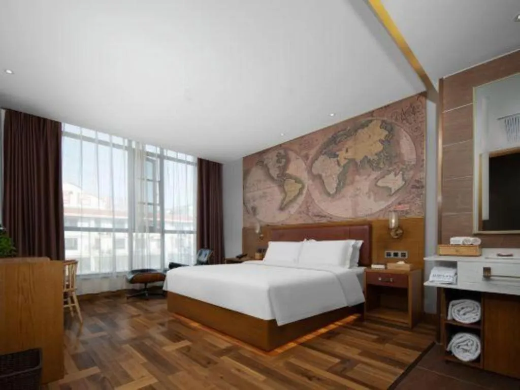 Bed in James Joyce Coffetel Luoyang Longmen High-speed Railway Station Baolong Plaza