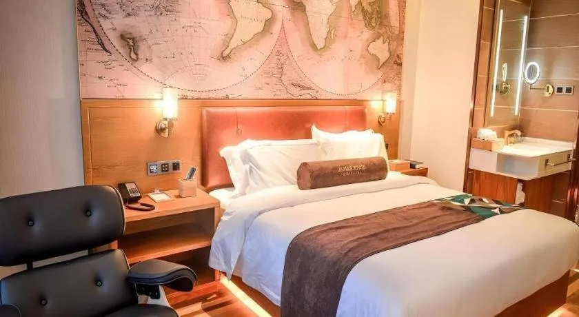 Bed in James Joyce Coffetel Luoyang Longmen High-speed Railway Station Baolong Plaza