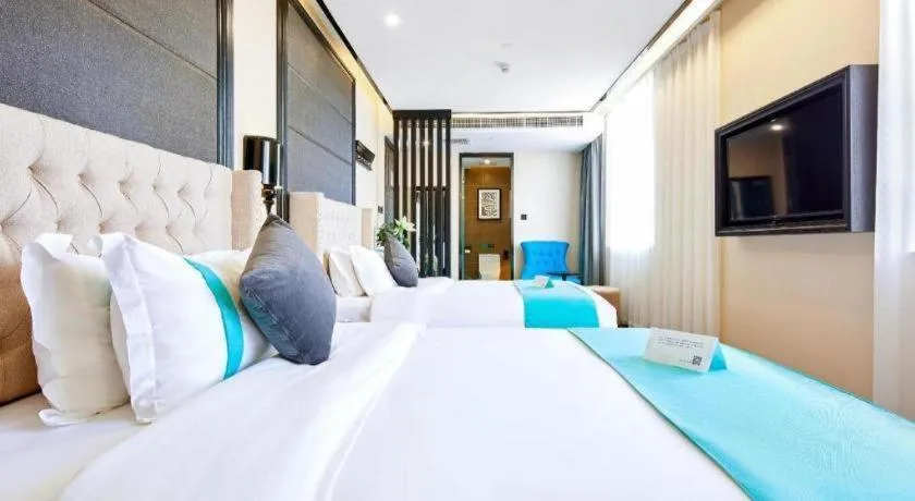 Bed in Xana Lite Hotelle Tianjin Huaming Binhai International Airport