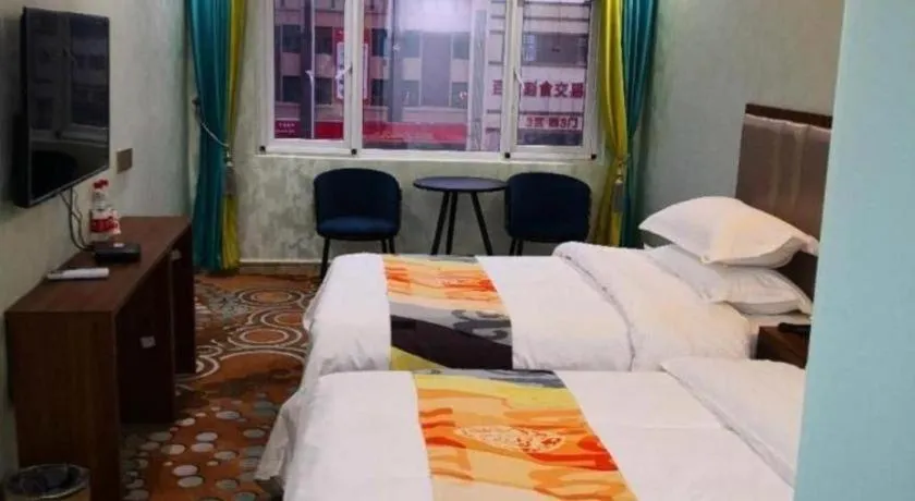 Bed in Shell Hotel Nanyang High-Speed Railway Station Jiangying Airport Huayaocheng