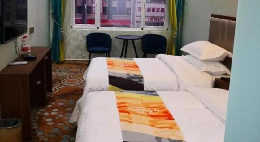 Bed in Shell Hotel Nanyang High-Speed Railway Station Jiangying Airport Huayaocheng