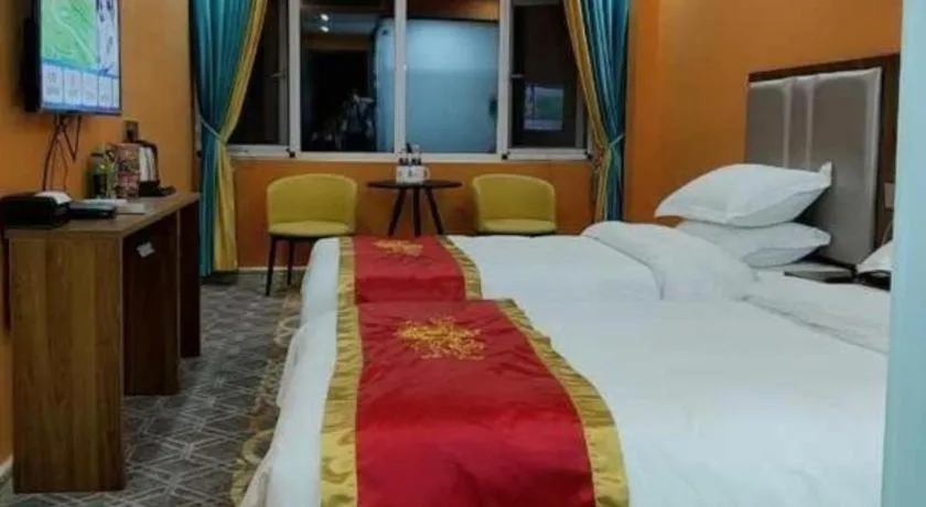 Bed in Shell Hotel Nanyang High-Speed Railway Station Jiangying Airport Huayaocheng