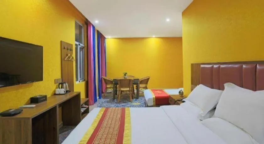 Bed in Shell Hotel Nanyang High-Speed Railway Station Jiangying Airport Huayaocheng