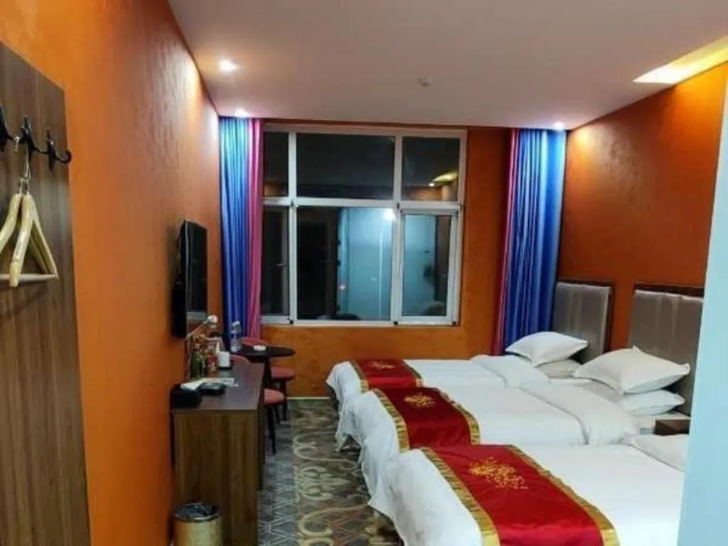 Bed in Shell Hotel Nanyang High-Speed Railway Station Jiangying Airport Huayaocheng