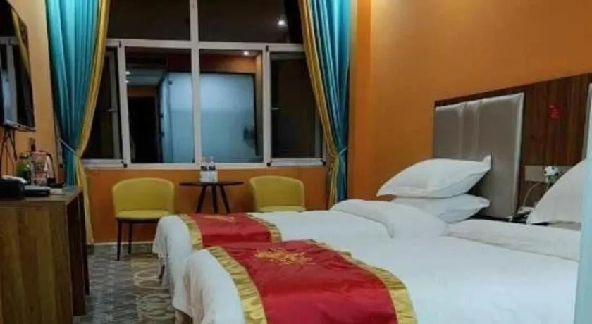 Bed in Shell Hotel Nanyang High-Speed Railway Station Jiangying Airport Huayaocheng