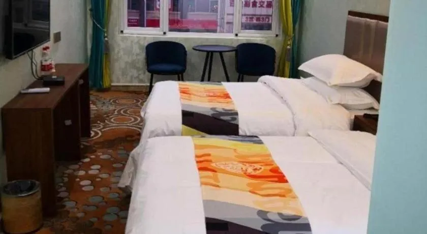 Bed in Shell Hotel Nanyang High-Speed Railway Station Jiangying Airport Huayaocheng