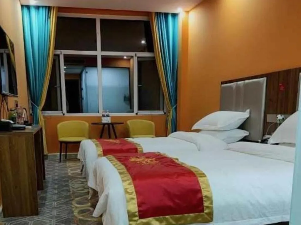 Bed in Shell Hotel Nanyang High-Speed Railway Station Jiangying Airport Huayaocheng