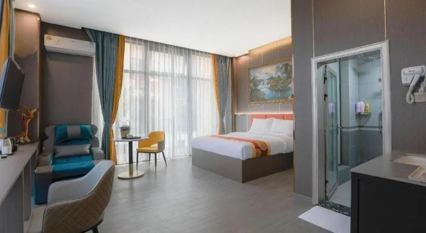 Bed in Shell Hotel Nanyang High-Speed Railway Station Jiangying Airport Huayaocheng