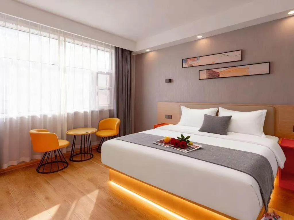 Bed in Shell Hotel Zaozhuang Xinchang Road Bada Market