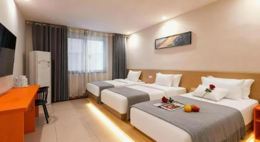 Bed in Shell Hotel Zaozhuang Xinchang Road Bada Market