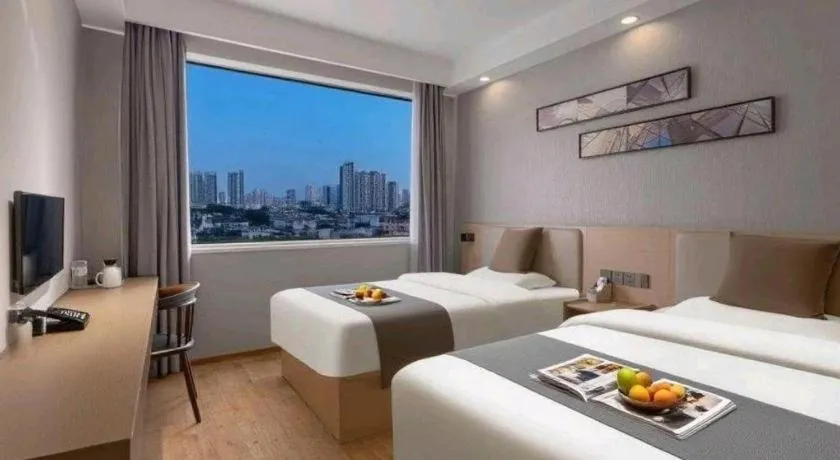 Bed in Shell Hotel Zaozhuang Xinchang Road Bada Market