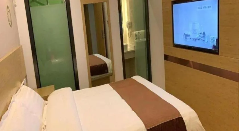 Bed in Shell Hotel Beijing Fangshan District Chengguan Metro Station