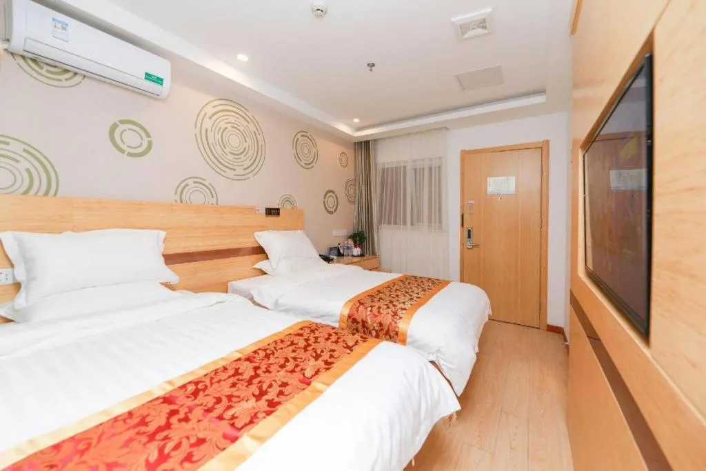 Bed in Shell Hotel Beijing Fangshan District Chengguan Metro Station