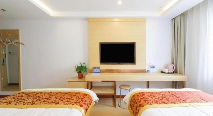 Bed in Shell Hotel Beijing Fangshan District Chengguan Metro Station