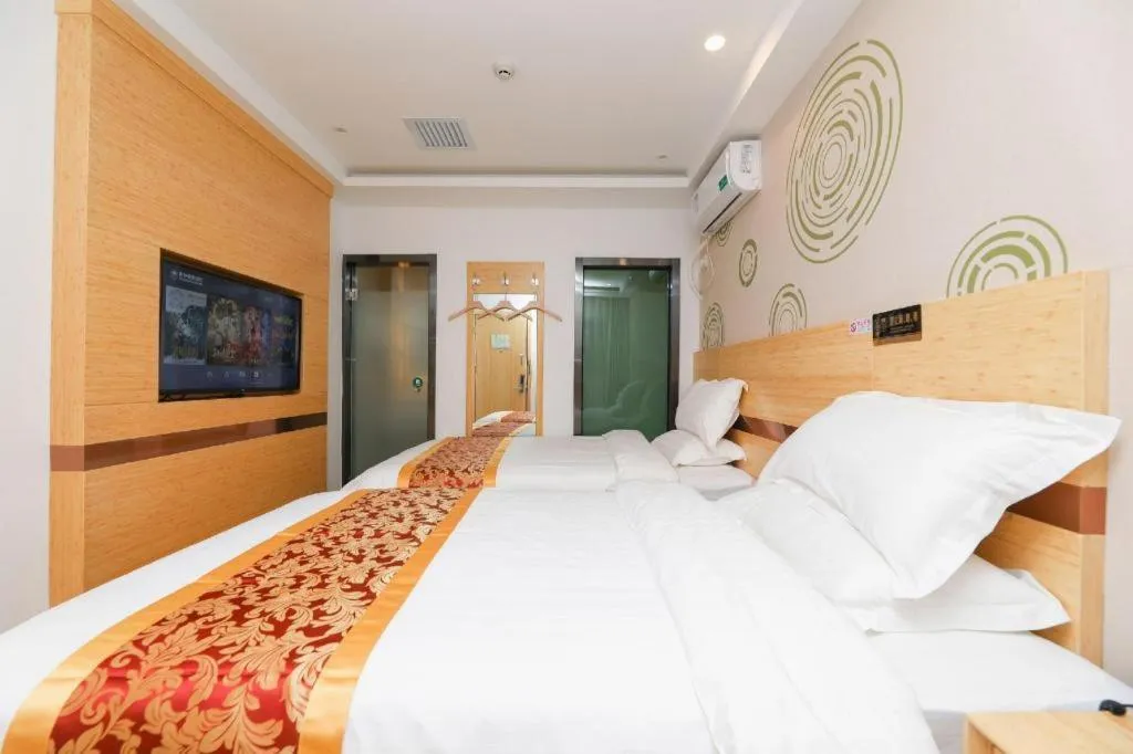 Bed in Shell Hotel Beijing Fangshan District Chengguan Metro Station