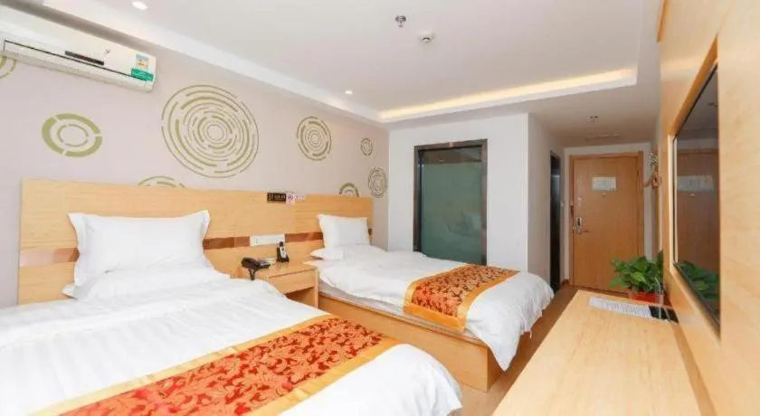 Bed in Shell Hotel Beijing Fangshan District Chengguan Metro Station