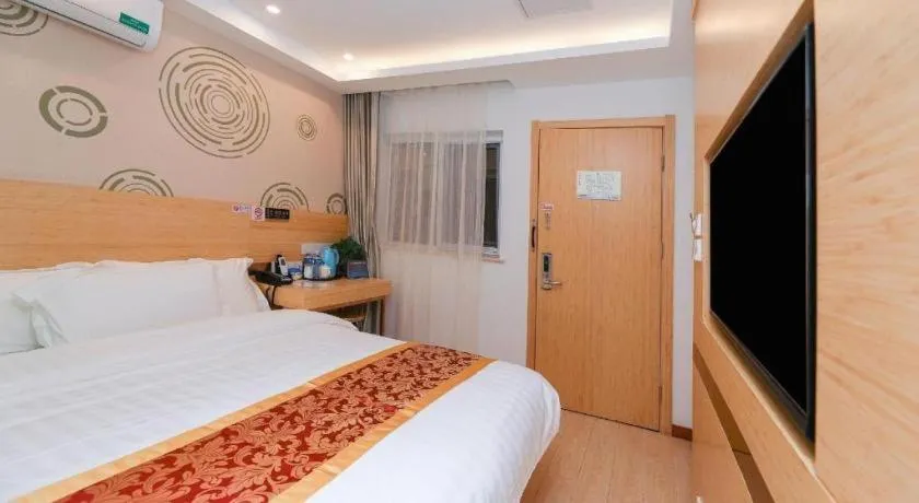 Bed in Shell Hotel Beijing Fangshan District Chengguan Metro Station