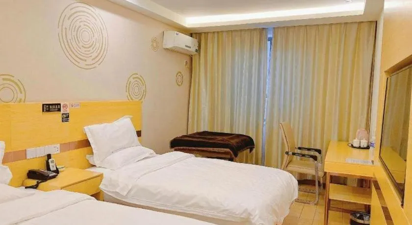 Bed in Shell Hotel Beijing Fangshan District Chengguan Metro Station