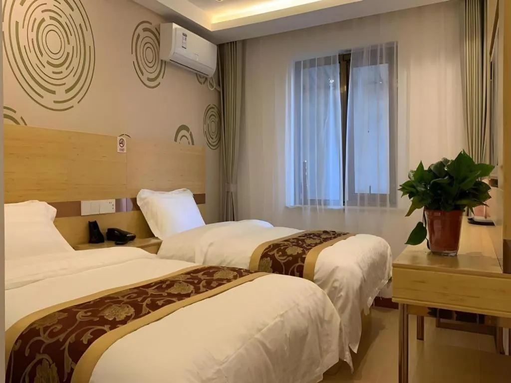 Bed in Shell Hotel Beijing Fangshan District Chengguan Metro Station